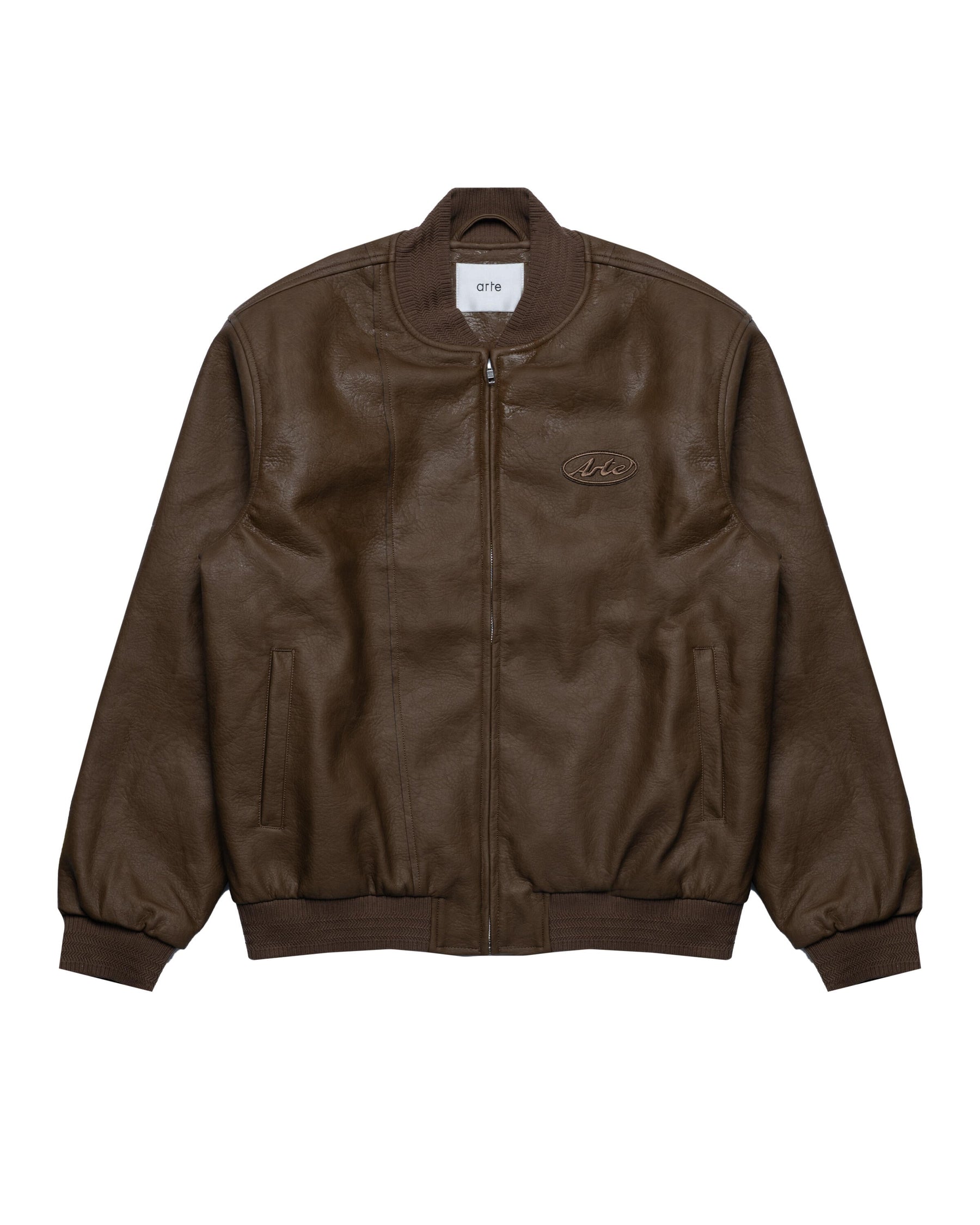 Arte Antwerp Leather Varsity Jacket