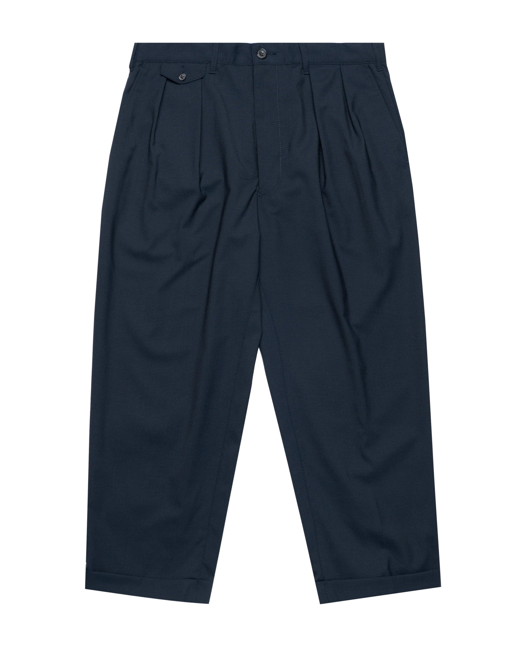 Beams+ 2 Pleats Tapered Wool Tropical