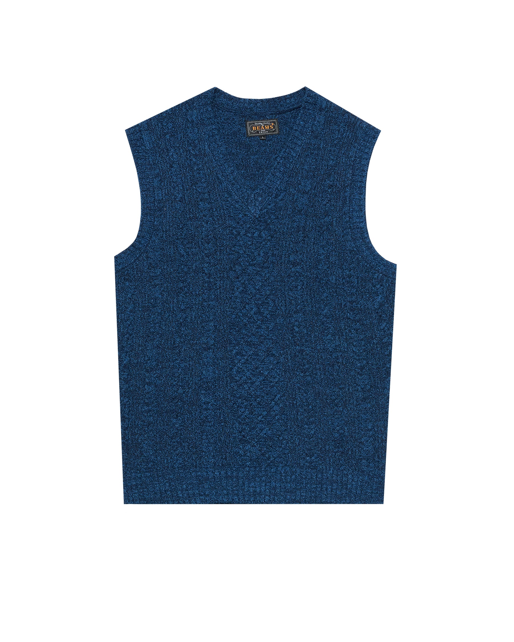 Beams+ Alan Pattern Vest Cotton Wool