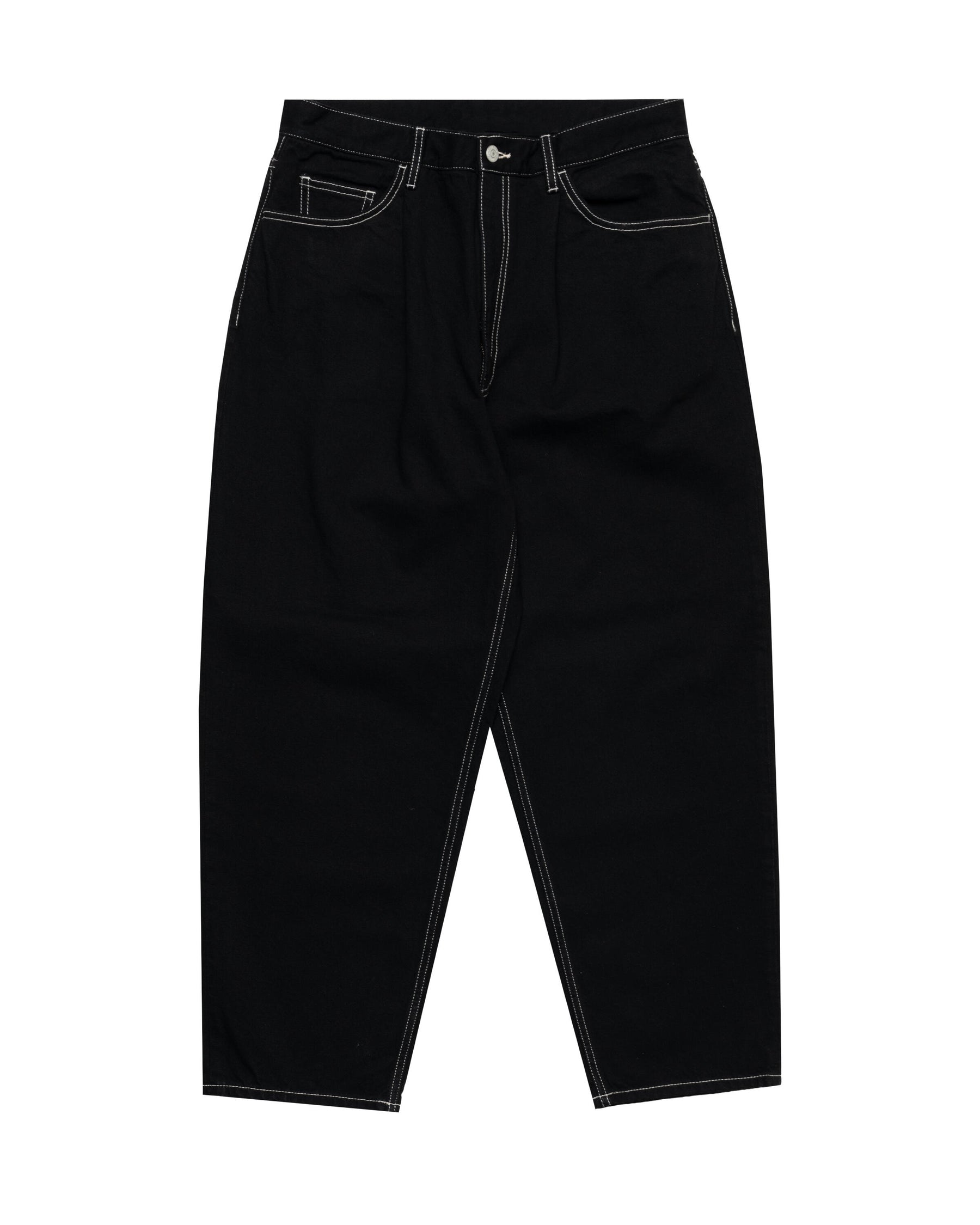 Beams WIDE TAPERED DENIM PANTS