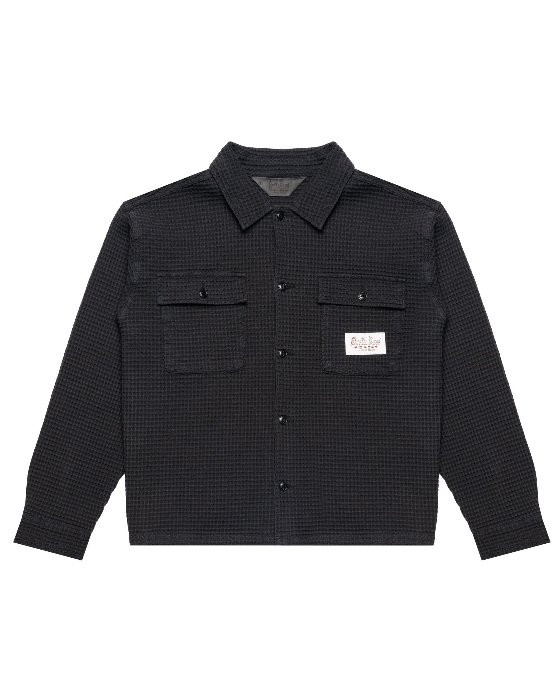 Brain Dead Waffle Button Front Shirt