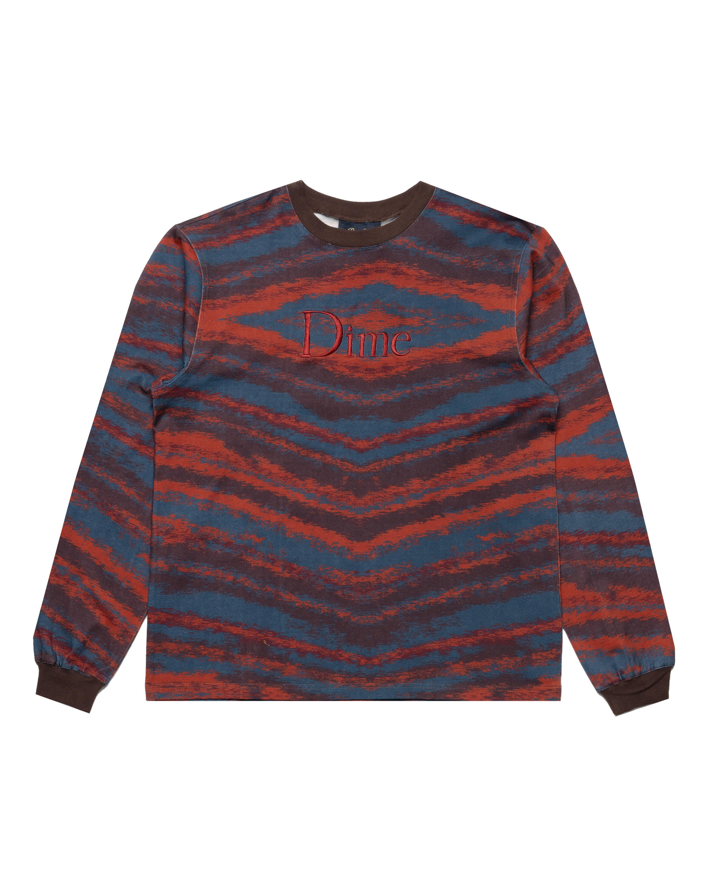 【DIME】 Brushstroke Ls Shirt / Bordeaux Dime Brushstroke Long Sleeve Shirt Bordeaux | SOMEWHERE®