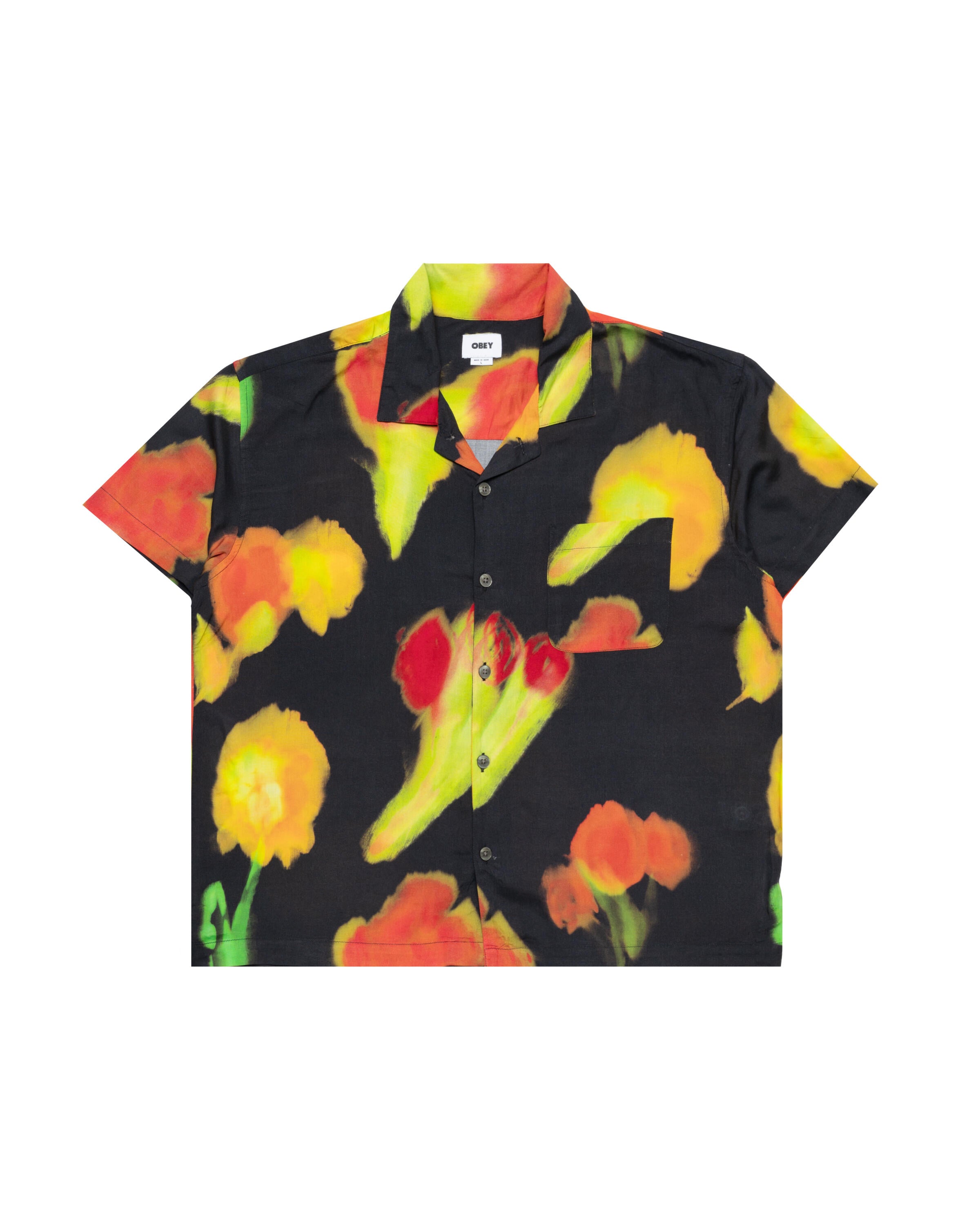 シャツ OBEY 181200393 Shirts Wilson shirt Obey Wilson Shirt In Moss Green Multi | ModeSens