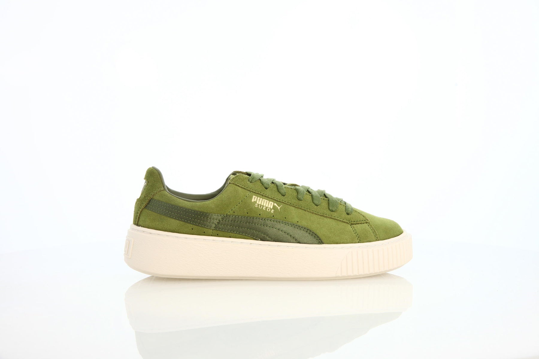 Puma Suede Platform Satin "Olive"