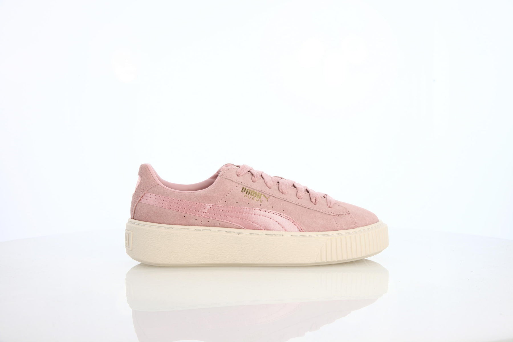 Puma Suede Platform Satin "Silver Pink"